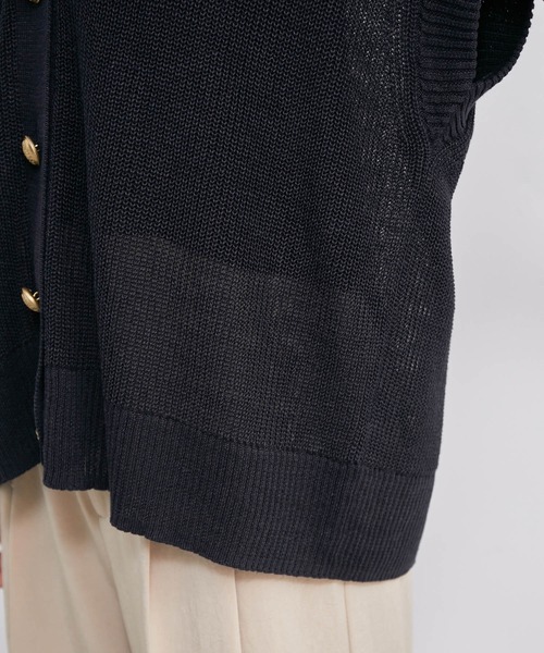 ROPE'（ロペ）の「リネン畦ニットベスト（ベスト・レディース・ベージュ/ネイビー・38）」の4枚目の写真