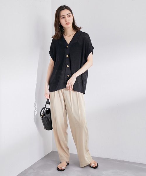 ROPE'（ロペ）の「リネン畦ニットベスト（ベスト・レディース・ベージュ/ネイビー・38）」の17枚目の写真