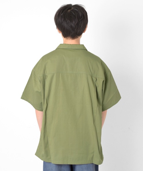 GLAZOS（グラソス）の「コットン・半袖開襟シャツ（シャツ/ブラウス・キッズ・チャコールグレー/カーキ/ホワイト・140cm/150cm/160cm/170cm）」の15枚目の写真