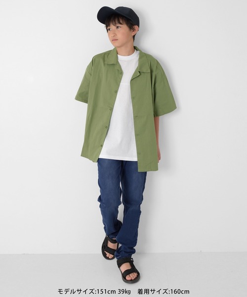 GLAZOS（グラソス）の「コットン・半袖開襟シャツ（シャツ/ブラウス・キッズ・チャコールグレー/カーキ/ホワイト・140cm/150cm/160cm/170cm）」の12枚目の写真