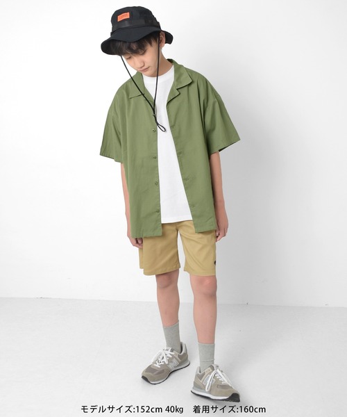GLAZOS（グラソス）の「コットン・半袖開襟シャツ（シャツ/ブラウス・キッズ・チャコールグレー/カーキ/ホワイト・140cm/150cm/160cm/170cm）」の11枚目の写真