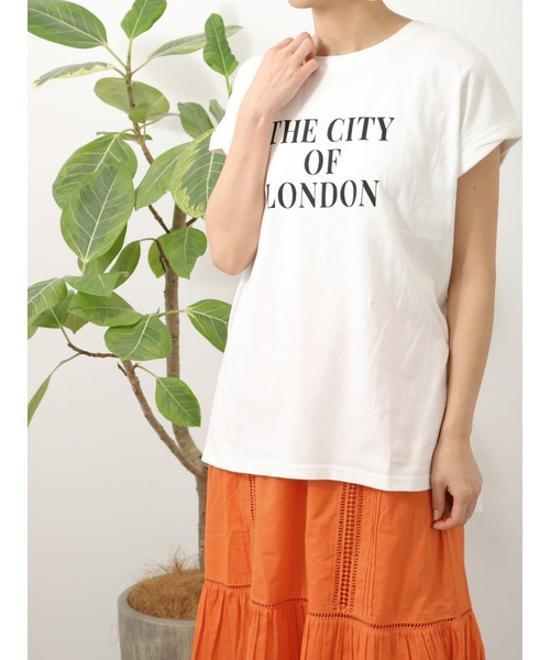 Lugnoncure(ルノンキュール)の「ねじりフレンチスリーブTシャツ(Tシャツ/カットソー・レディース・ネイビー/ベージュ/サックスブルー/オフホワイト・フリ-)」の2枚目の写真