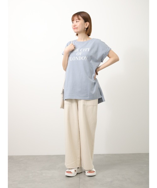 Lugnoncure(ルノンキュール)の「ねじりフレンチスリーブTシャツ(Tシャツ/カットソー・レディース・ネイビー/ベージュ/サックスブルー/オフホワイト・フリ-)」の22枚目の写真