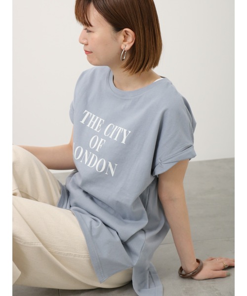 Lugnoncure(ルノンキュール)の「ねじりフレンチスリーブTシャツ(Tシャツ/カットソー・レディース・ネイビー/ベージュ/サックスブルー/オフホワイト・フリ-)」の6枚目の写真