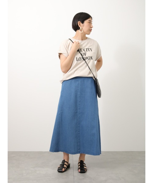 Lugnoncure(ルノンキュール)の「ねじりフレンチスリーブTシャツ(Tシャツ/カットソー・レディース・ネイビー/ベージュ/サックスブルー/オフホワイト・フリ-)」の8枚目の写真