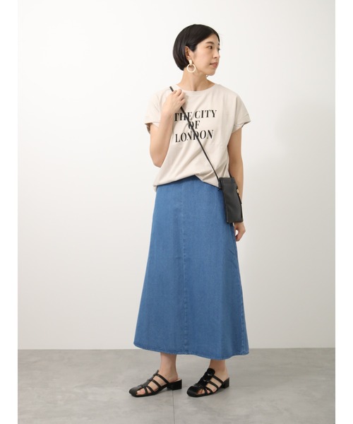 Lugnoncure(ルノンキュール)の「ねじりフレンチスリーブTシャツ(Tシャツ/カットソー・レディース・ネイビー/ベージュ/サックスブルー/オフホワイト・フリ-)」の13枚目の写真