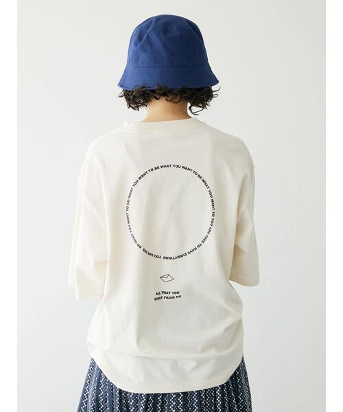 CRAFT STANDARD BOUTIQUE(クラフトスタンダードブティック)の「LETTER TEE(Tシャツ/カットソー・レディース・アイボリー/チャコールグレー/オフホワイト・M/L/XL)」の7枚目の写真
