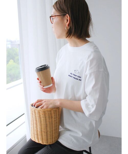 CRAFT STANDARD BOUTIQUE(クラフトスタンダードブティック)の「LETTER TEE(Tシャツ/カットソー・レディース・アイボリー/チャコールグレー/オフホワイト・M/L/XL)」の18枚目の写真