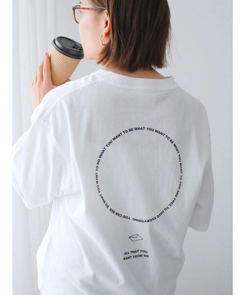 CRAFT STANDARD BOUTIQUE(クラフトスタンダードブティック)の「LETTER TEE(Tシャツ/カットソー・レディース・アイボリー/チャコールグレー/オフホワイト・M/L/XL)」の20枚目の写真