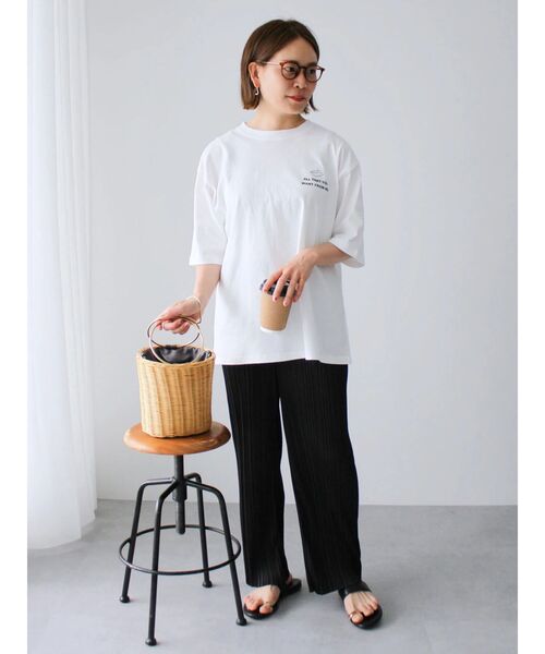 CRAFT STANDARD BOUTIQUE(クラフトスタンダードブティック)の「LETTER TEE(Tシャツ/カットソー・レディース・アイボリー/チャコールグレー/オフホワイト・M/L/XL)」の22枚目の写真