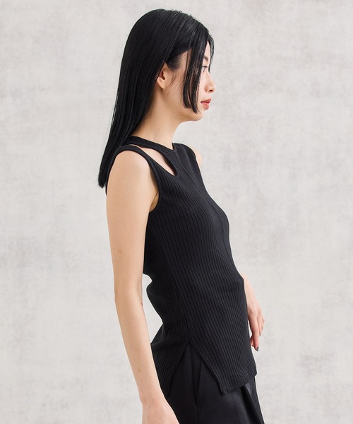 UNITED TOKYO（ユナイテッドトウキョウ）の「beautilityアシメタンクトップ（タンクトップ・レディース・ブラック/オフホワイト/ダークグレー・FREE）」の7枚目の写真