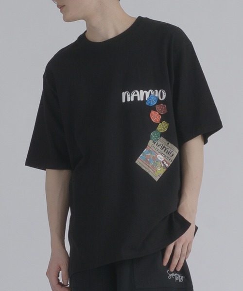 RE730(アールイーセブンサーティー)の「RE730 なみおくんグミプリント半袖Tしゃつ(Tシャツ/カットソー・メンズ・ブラック・MEDIUM/LARGE)」の1枚目の写真