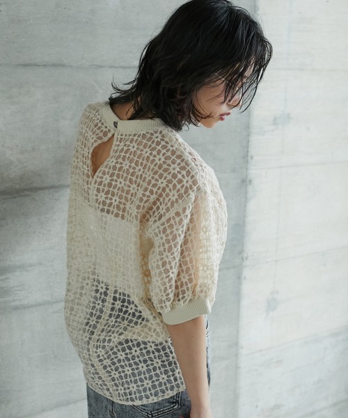 GEVS.(ジェイヴィス)の「<大きいサイズ> シアー刺しゅうブラウス GEVS.(シャツ/ブラウス・レディース・ブラック/ベージュ・4L/LL/L/3L/5L)」の12枚目の写真