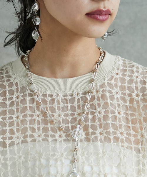 GEVS.(ジェイヴィス)の「<大きいサイズ> シアー刺しゅうブラウス GEVS.(シャツ/ブラウス・レディース・ブラック/ベージュ・4L/LL/L/3L/5L)」の14枚目の写真