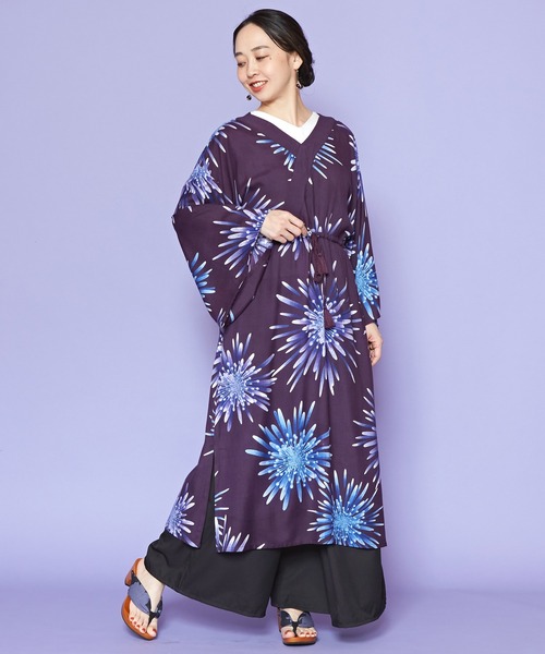 カヤ（カヤ）の「【カヤ】宵花火ワンピース（ワンピース・レディース・スミクロ/ネイビー/ライトグレー/パープル/ホワイト・FREE）」の5枚目の写真