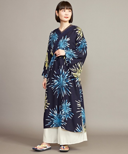 カヤ（カヤ）の「【カヤ】宵花火ワンピース（ワンピース・レディース・スミクロ/ネイビー/ライトグレー/パープル/ホワイト・FREE）」の4枚目の写真