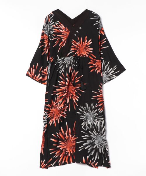 カヤ（カヤ）の「【カヤ】宵花火ワンピース（ワンピース・レディース・スミクロ/ネイビー/ライトグレー/パープル/ホワイト・FREE）」の6枚目の写真