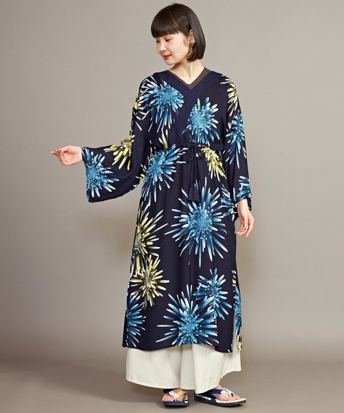 カヤ（カヤ）の「【カヤ】宵花火ワンピース（ワンピース・レディース・スミクロ/ネイビー/ライトグレー/パープル/ホワイト・FREE）」の16枚目の写真