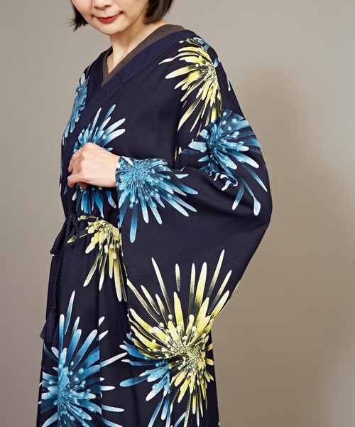 カヤ（カヤ）の「【カヤ】宵花火ワンピース（ワンピース・レディース・スミクロ/ネイビー/ライトグレー/パープル/ホワイト・FREE）」の22枚目の写真