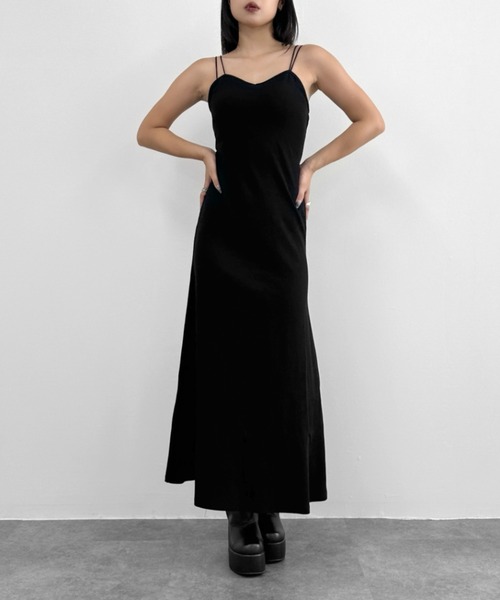 セール】【LVEU.】ハートネックリブマーメイドキャミソールワンピース