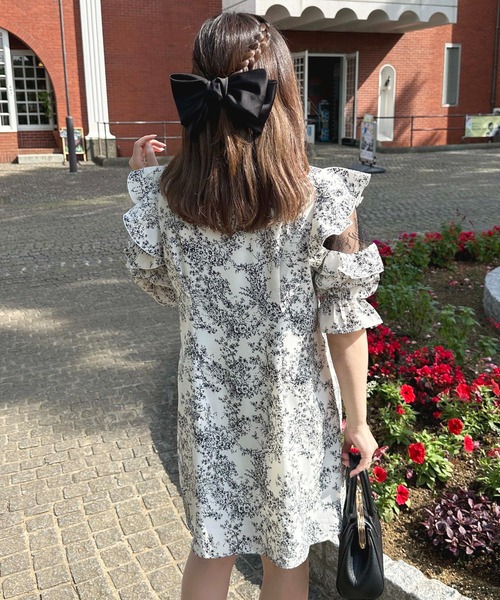 セール】肩レースボウタイミニワンピース【ZOZOTOWN限定アイテム