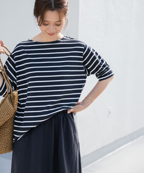 URBAN RESEARCH DOORS（アーバンリサーチドアーズ）の「タックスリーブボーダープルオーバー（Tシャツ/カットソー・レディース・ブラック系その他/ブルー系その他/ホワイト系その他・MEDIUM）」の15枚目の写真