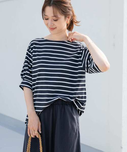 URBAN RESEARCH DOORS（アーバンリサーチドアーズ）の「タックスリーブボーダープルオーバー（Tシャツ/カットソー・レディース・ブラック系その他/ブルー系その他/ホワイト系その他・MEDIUM）」の16枚目の写真