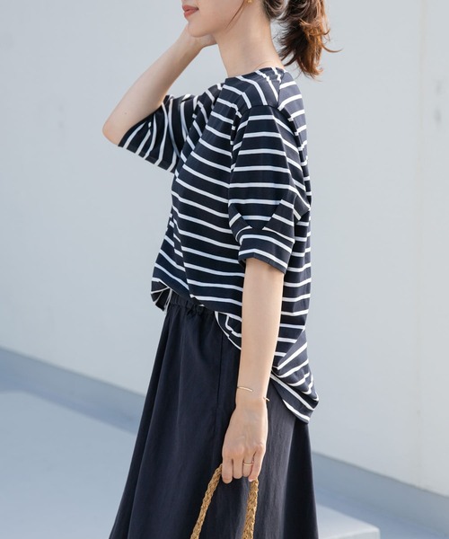 URBAN RESEARCH DOORS（アーバンリサーチドアーズ）の「タックスリーブボーダープルオーバー（Tシャツ/カットソー・レディース・ブラック系その他/ブルー系その他/ホワイト系その他・MEDIUM）」の18枚目の写真