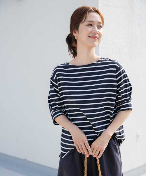 URBAN RESEARCH DOORS（アーバンリサーチドアーズ）の「タックスリーブボーダープルオーバー（Tシャツ/カットソー・レディース・ブラック系その他/ブルー系その他/ホワイト系その他・MEDIUM）」の21枚目の写真