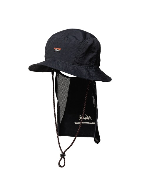 NANGA WDS NYLON TUSSER HAT / BLACK ナンガ NANGA（ナンガ）の「NANGA/ナンガ NYLON TUSSER SUNSHADE HAT ナイロン