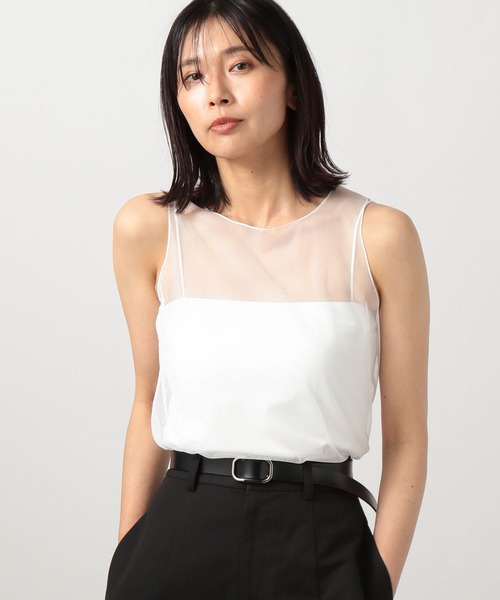 BARNYARDSTORM（バンヤードストーム）の「チュールタンクトップ（タンクトップ・レディース・ホワイト/ブラック・FREE）」の2枚目の写真