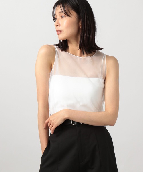 BARNYARDSTORM（バンヤードストーム）の「チュールタンクトップ（タンクトップ・レディース・ホワイト/ブラック・FREE）」の5枚目の写真