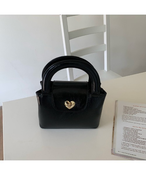 Chick（チック）の「ハートモチーフハンドバッグ（ハンドバッグ・レディース・ホワイト/ブラック・FREE）」の2枚目の写真