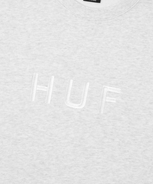 HUF(ハフ)の「OG LOGO FLEECE CREW / HUF ロゴ Tシャツ(Tシャツ/カットソー・メンズ・ネイビー/ブラック/ブラウン系その他/アッシュグレー・SMALL/MEDIUM/LARGE/X-LARGE/XX-LARGE)」の6枚目の写真