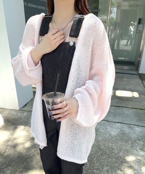 mline（エムライン）の「[mline]モヘアライクニットゆるカーデ（カーディガン/ボレロ・レディース・アイボリー/ブルー/ピンク・FREE）」の3枚目の写真