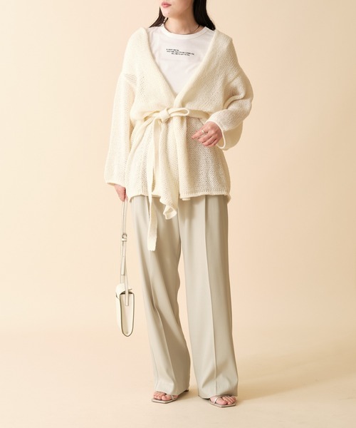 mline（エムライン）の「[mline]モヘアライクニットゆるカーデ（カーディガン/ボレロ・レディース・アイボリー/ブルー/ピンク・FREE）」の20枚目の写真