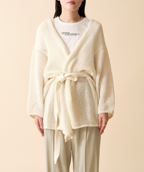 mline（エムライン）の「[mline]モヘアライクニットゆるカーデ（カーディガン/ボレロ・レディース・アイボリー/ブルー/ピンク・FREE）」の21枚目の写真