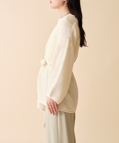 mline（エムライン）の「[mline]モヘアライクニットゆるカーデ（カーディガン/ボレロ・レディース・アイボリー/ブルー/ピンク・FREE）」の10枚目の写真