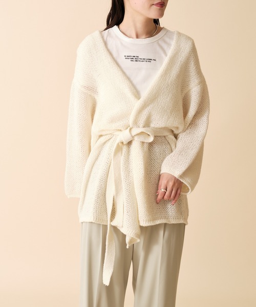 mline（エムライン）の「[mline]モヘアライクニットゆるカーデ（カーディガン/ボレロ・レディース・アイボリー/ブルー/ピンク・FREE）」の12枚目の写真