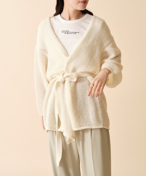 mline（エムライン）の「[mline]モヘアライクニットゆるカーデ（カーディガン/ボレロ・レディース・アイボリー/ブルー/ピンク・FREE）」の13枚目の写真