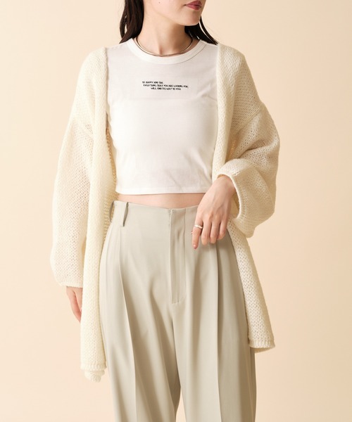 mline（エムライン）の「[mline]モヘアライクニットゆるカーデ（カーディガン/ボレロ・レディース・アイボリー/ブルー/ピンク・FREE）」の14枚目の写真