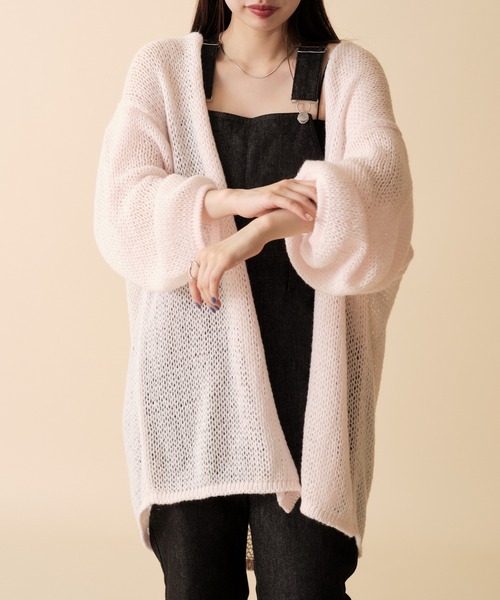 mline（エムライン）の「[mline]モヘアライクニットゆるカーデ（カーディガン/ボレロ・レディース・アイボリー/ブルー/ピンク・FREE）」の9枚目の写真