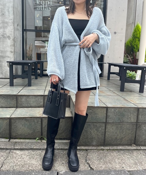 mline（エムライン）の「[mline]モヘアライクニットゆるカーデ（カーディガン/ボレロ・レディース・アイボリー/ブルー/ピンク・FREE）」の22枚目の写真