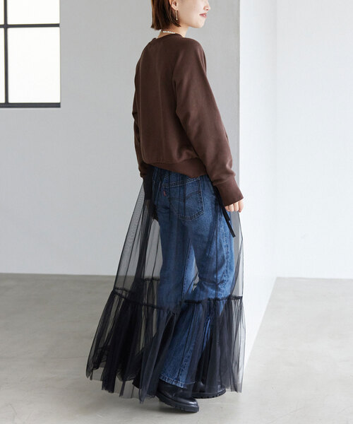 SLOBE IENA（スローブイエナ）の「place des Quinconces スウェット（スウェット・レディース・ブラウン/チャコールグレー/レッド・FREE）」の18枚目の写真