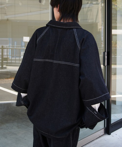 COLONY 2139(コロニートゥーワンスリーナイン)の「2WAYデニムルーズシャツ(シャツ/ブラウス・メンズ・ブラック/ブルー・MEDIUM/LARGE)」の2枚目の写真