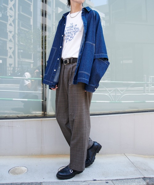 COLONY 2139(コロニートゥーワンスリーナイン)の「2WAYデニムルーズシャツ(シャツ/ブラウス・メンズ・ブラック/ブルー・MEDIUM/LARGE)」の17枚目の写真