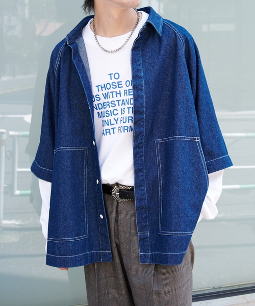 COLONY 2139(コロニートゥーワンスリーナイン)の「2WAYデニムルーズシャツ(シャツ/ブラウス・メンズ・ブラック/ブルー・MEDIUM/LARGE)」の15枚目の写真
