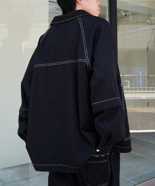 COLONY 2139(コロニートゥーワンスリーナイン)の「2WAYデニムルーズシャツ(シャツ/ブラウス・メンズ・ブラック/ブルー・MEDIUM/LARGE)」の12枚目の写真