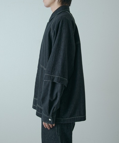 COLONY 2139(コロニートゥーワンスリーナイン)の「2WAYデニムルーズシャツ(シャツ/ブラウス・メンズ・ブラック/ブルー・MEDIUM/LARGE)」の22枚目の写真