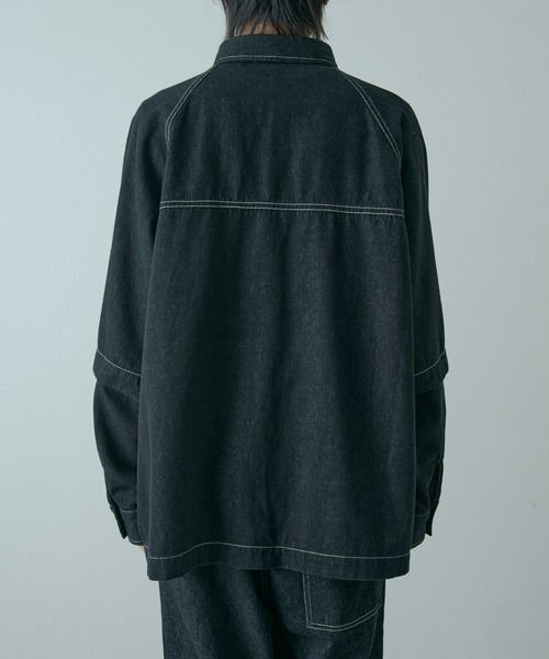 COLONY 2139(コロニートゥーワンスリーナイン)の「2WAYデニムルーズシャツ(シャツ/ブラウス・メンズ・ブラック/ブルー・MEDIUM/LARGE)」の14枚目の写真